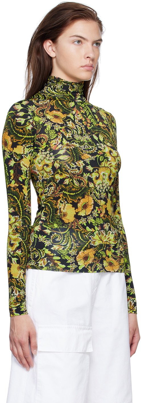 Dries Van Noten Yellow Printed Turtleneck Dries Van Noten