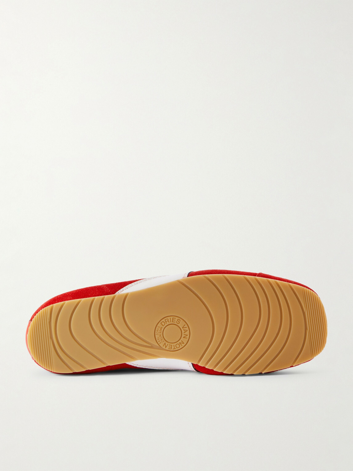 Dries Van Noten - Leather-Trimmed Suede Sneakers - Red