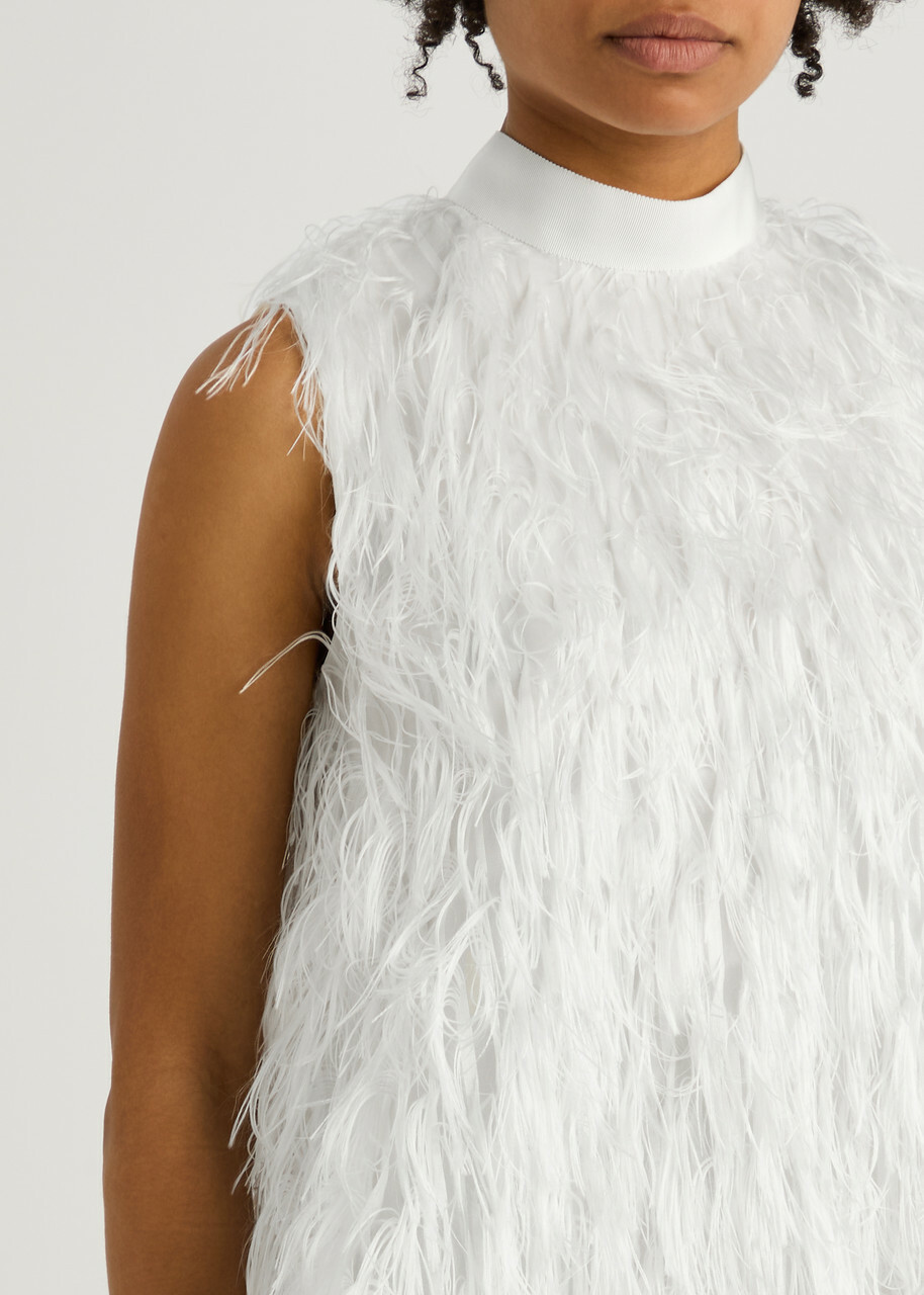 Roksanda Odette Fringed Silk-chiffon Mini Dress Ivory