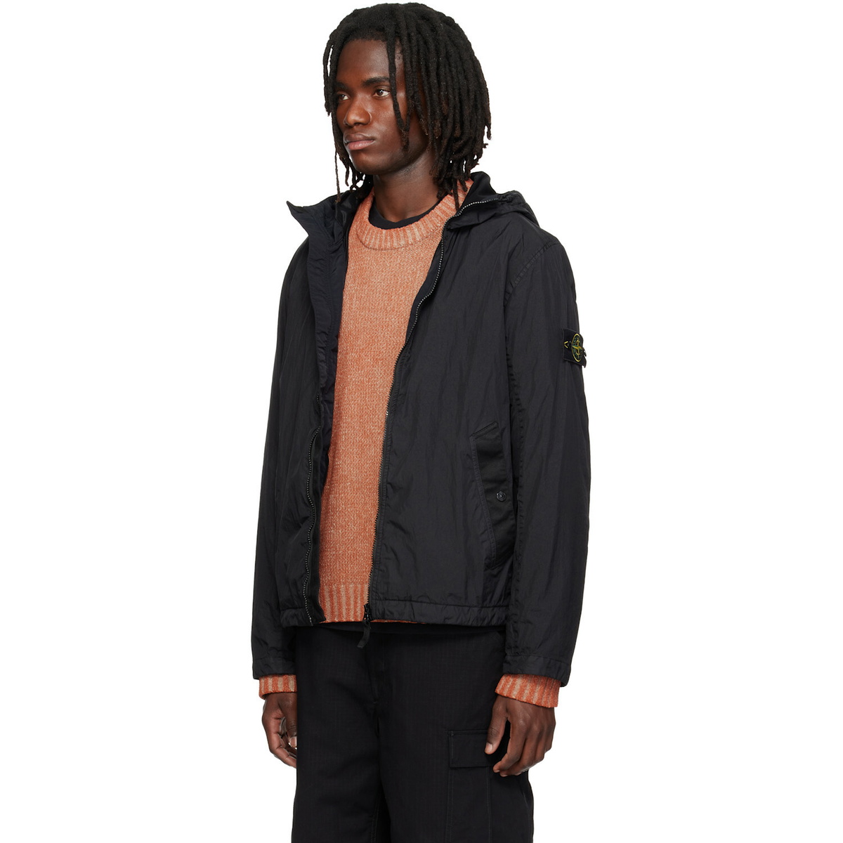 Stone Island Black 4100001 Crinkle Reps NY Jacket