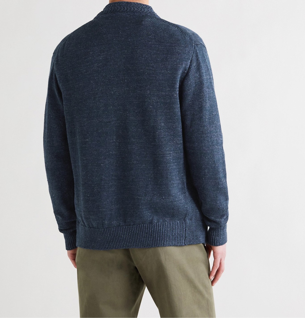 Inis Meáin - Washed-Linen Zip-Up Cardigan - Blue Inis Meáin