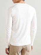 TOM FORD - Slim-Fit Ribbed Stretch Lyocell and Cotton-Blend Henley T-Shirt - White