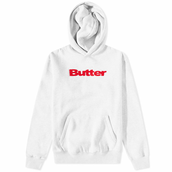 Photo: Butter Goods Men's Chennille Logo Hoody in Ash Grey