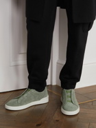 Zegna - Triple Stitch Suede Sneakers - Green