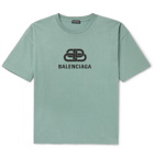 Balenciaga - Logo-Print Cotton-Jersey T-Shirt - Green