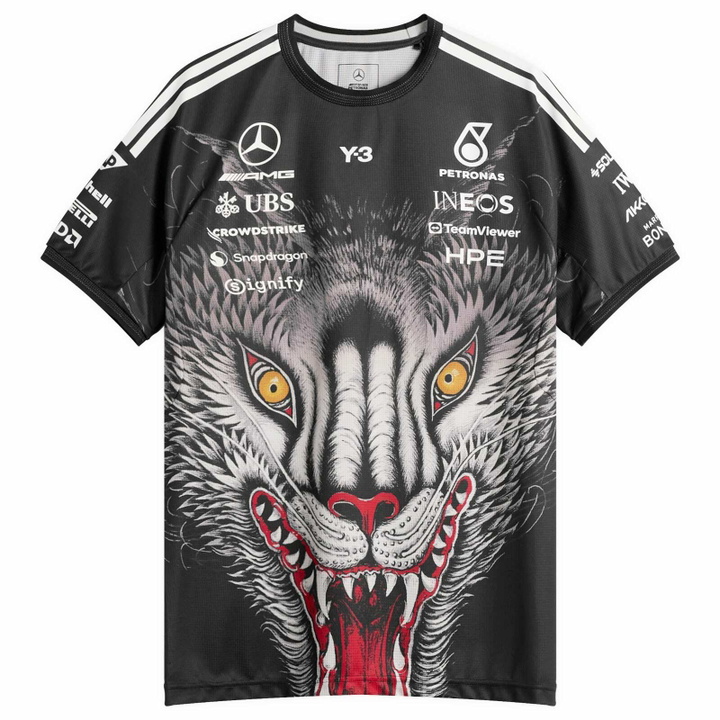 Photo: Y-3 Men's x Mercedes F1 Driver Short Sleeve Jersey in Black