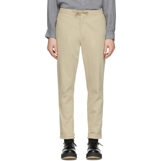 Photo: Officine Generale Beige Garment-Dyed Phil Trousers