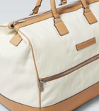 Brunello Cucinelli Leather-trimmed canvas duffel bag