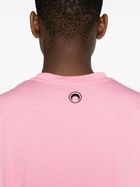 Marine Serre Pink Logo-Print Organic Cotton T-Shirt