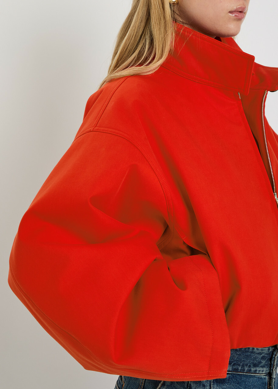 Alaïa Layered Padded Cotton Jacket Orange