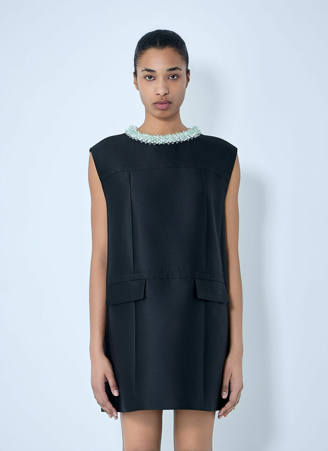 Prada Embellished Neckline Sleeveless Dress