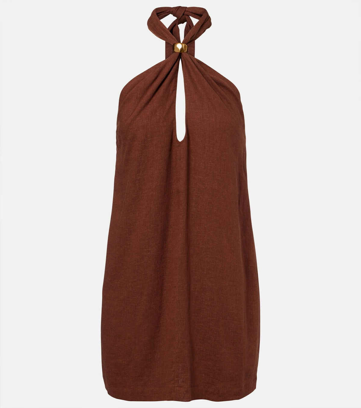 ViX Paula Hermanny Astera halterneck linen-blend minidress