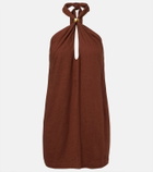 ViX Paula Hermanny Astera halterneck linen-blend minidress
