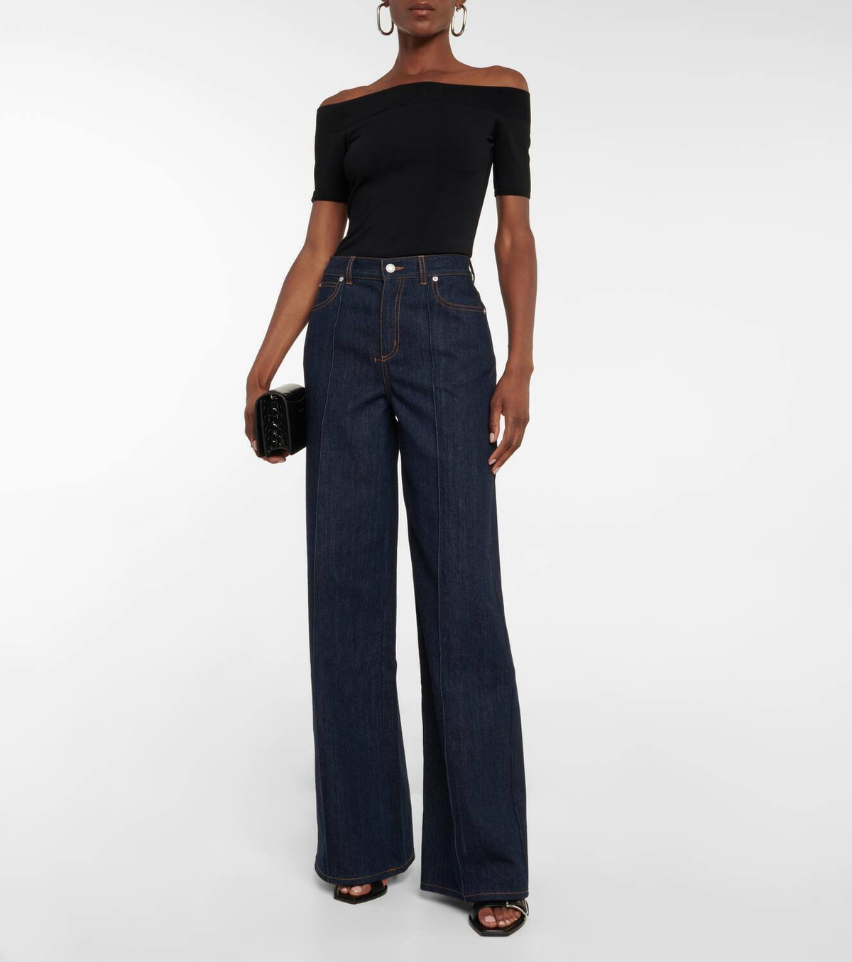 Alexander McQueen Wide-leg high-rise jeans Alexander McQueen