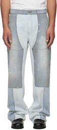 COÛT DE LA LIBERTÉ Blue & White Max Hickory Stripe Union Work Jeans
