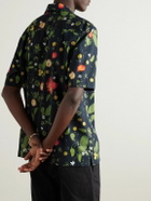 Sunspel - Camp-Collar Printed Cotton-Voile Shirt - Blue