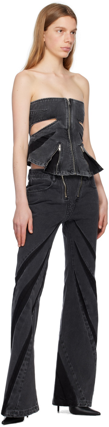 Dion Lee Black Striped Jeans