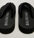 Balenciaga Cushy fringed satin platform thong sandals