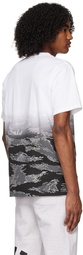 BAPE White & Black Tiger Camo Gradation College T-Shirt