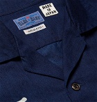 Blue Blue Japan - Camp-Collar Indigo-Dyed Printed Cotton Shirt - Men - Indigo