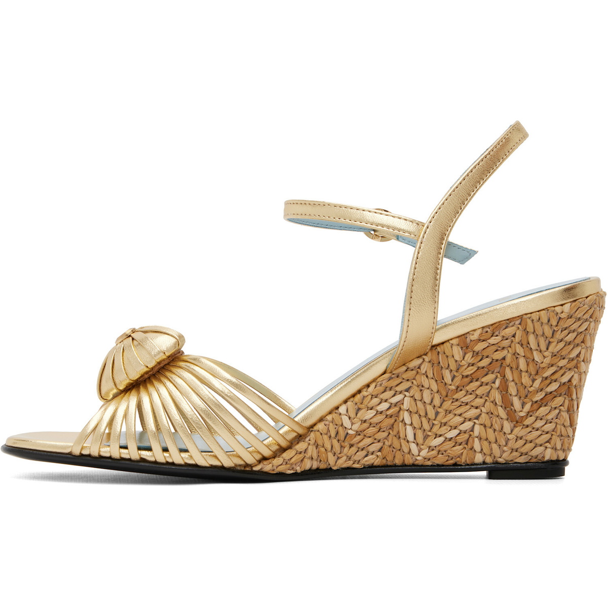 Valentino Garavani Gold Coeur Royal Espadrille Heeled Sandals