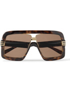 GUCCI - Oversized Square-Frame Tortoiseshell Acetate and Gold-Tone Sunglasses - Tortoiseshell