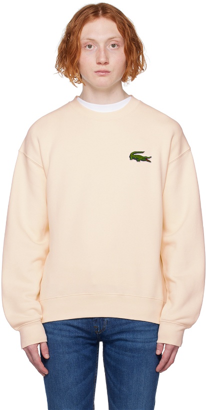 Photo: Lacoste Off-White Loose Fit Sweatshirt