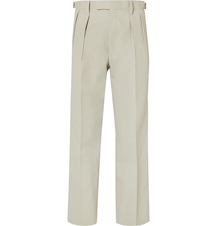 Photo: Auralee - Pleated Wool and Washi-Blend Wide-Leg Trousers - Gray