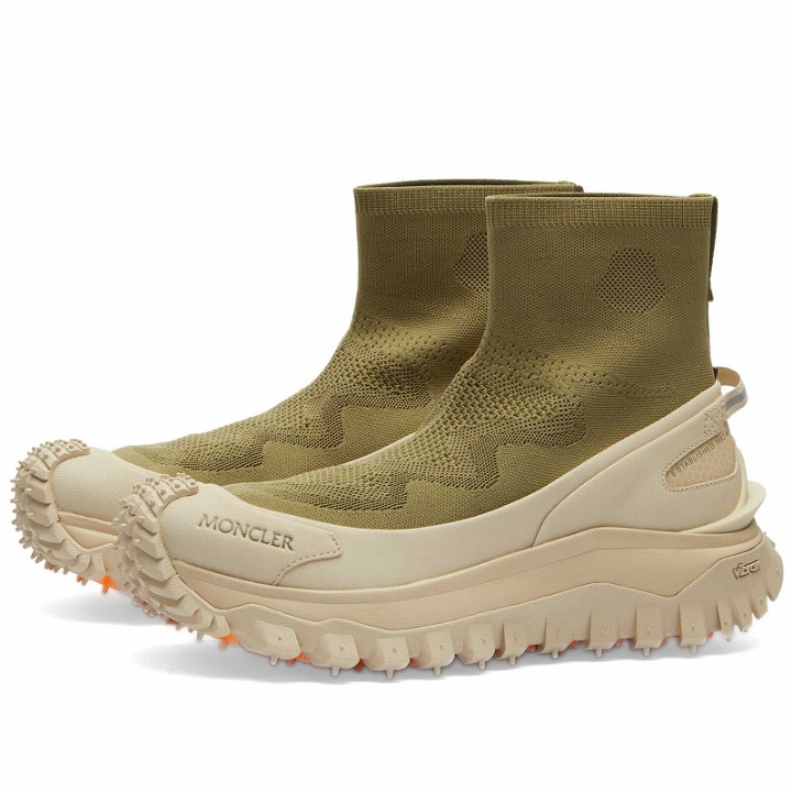 Photo: Moncler Men's Trailgrip Knit High Top Sneakers in Green