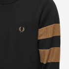 Fred Perry Authentic Men's Tipped Sleeve Crew Neck Sweat in Black