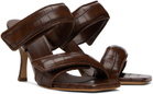 GIABORGHINI Brown Perni 03 Croc Heeled Sandals