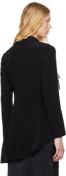 YOHJI YAMAMOTO Black Crepe De Chine 2 Layered Wrap Blazer