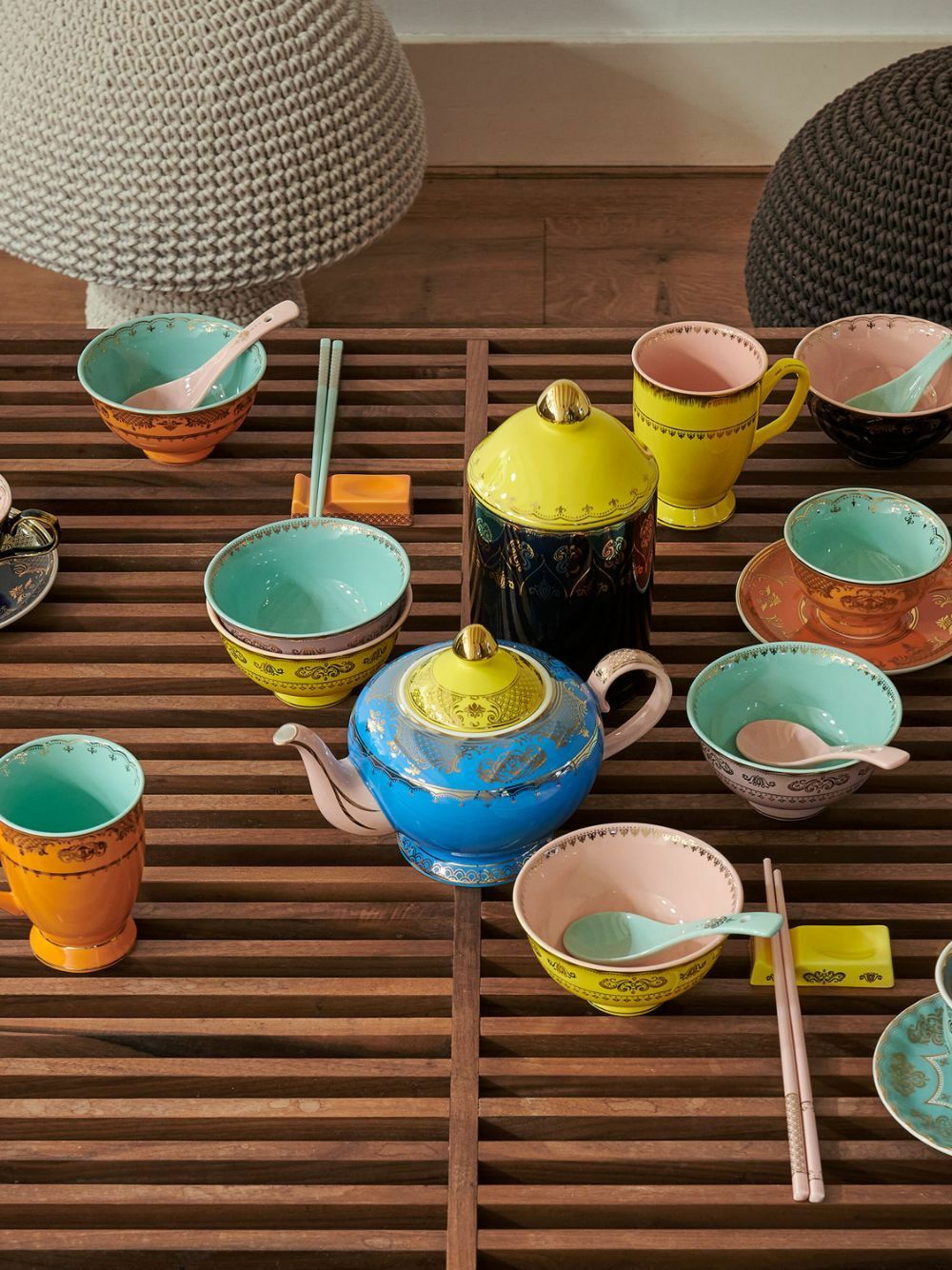 POLSPOTTEN Blue Grandpa Asian Bowl Set