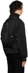 Dion Lee Black Bomber Jacket & Backpack Set
