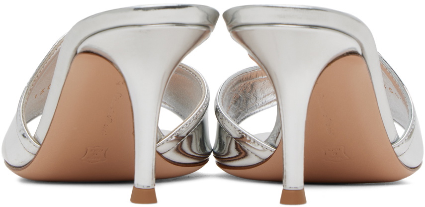 Gianvito Rossi Silver Lucrezia 70 Mules