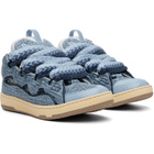 Lanvin Blue Faux-Raffia Curb Sneakers