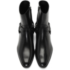 Saint Laurent Black Wyatt Harness Boots