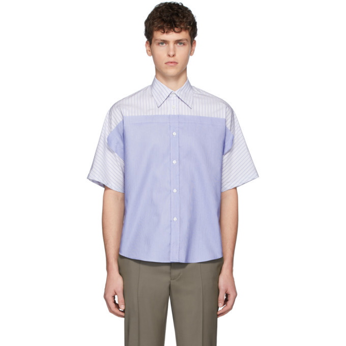 Photo: Maison Margiela Blue and White Spliced Shirt