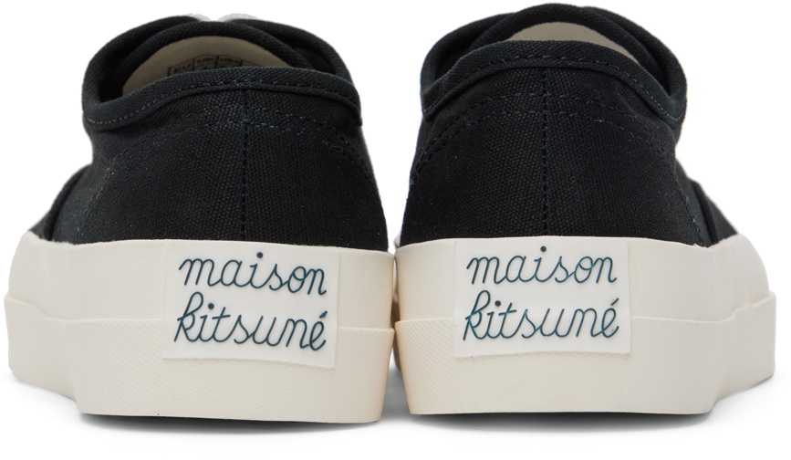 Maison Kitsuné Black Canvas Laced Sneakers