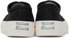 Maison Kitsuné Black Canvas Laced Sneakers
