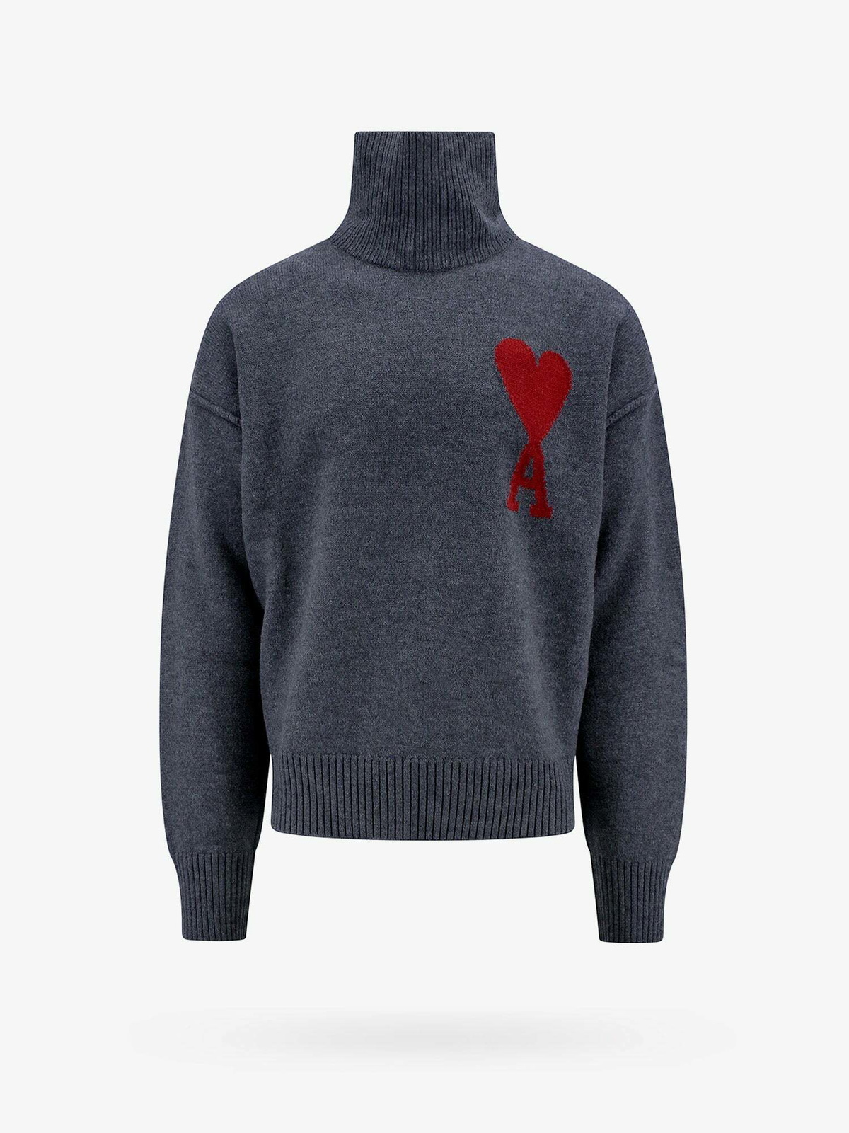 Ami Paris Sweater Grey Mens AMI