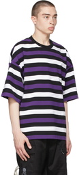 mastermind WORLD Black & Purple Stripe T-Shirt