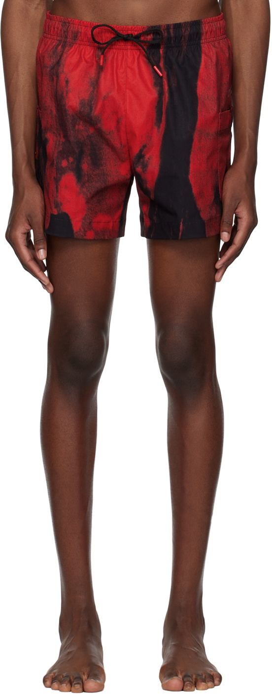 Hugo Red Printed Swim Shorts Hugo Boss