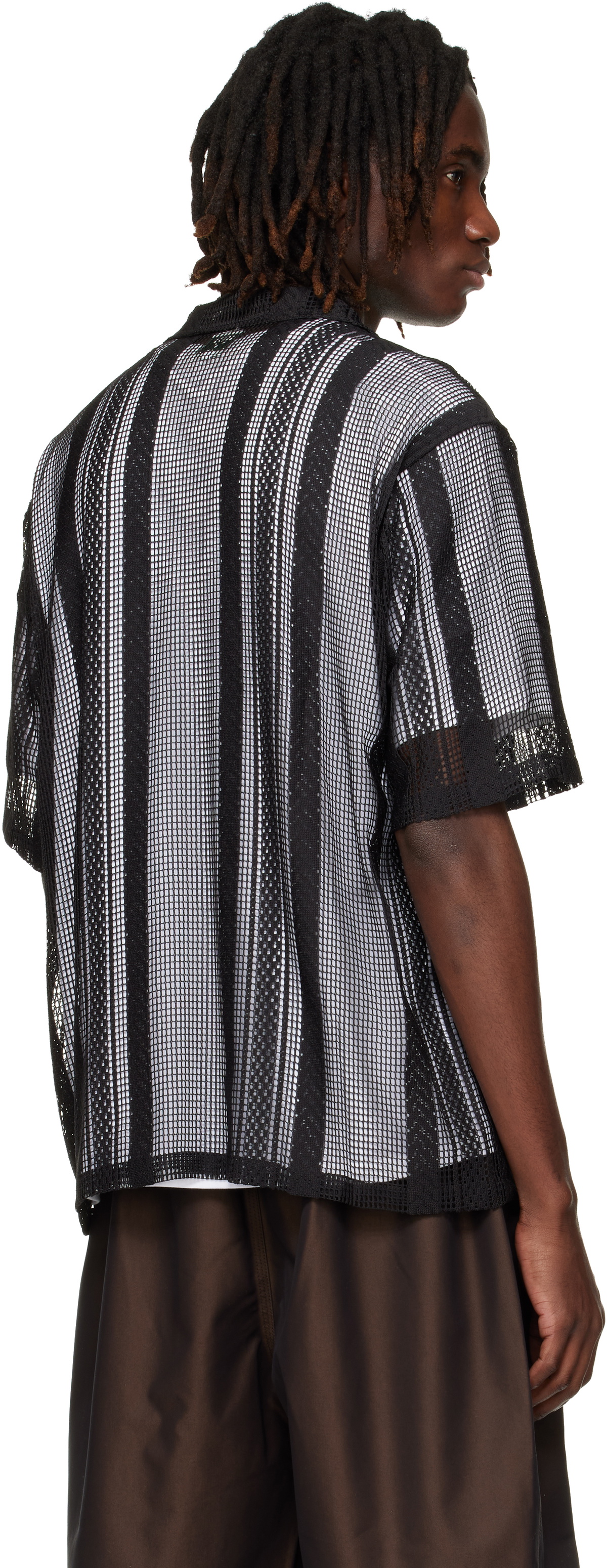 South2 West8 Black Poly Lace Cabana Shirt