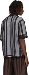 South2 West8 Black Poly Lace Cabana Shirt