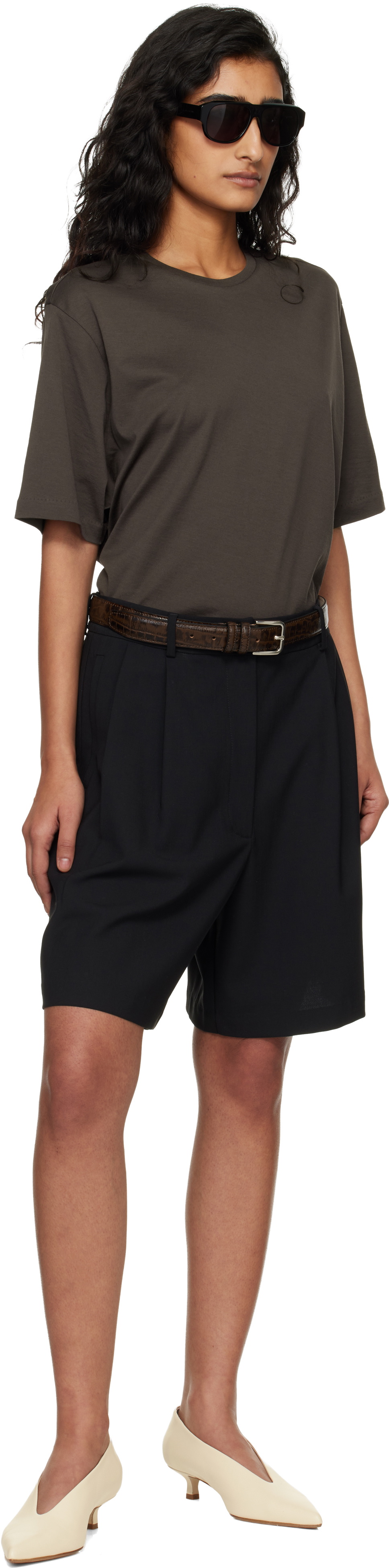 The Frankie Shop Brown Harper Soft Organic T-shirt