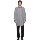 Maison Margiela Black and White Striped Oversized Classic Shirt