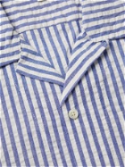Alex Mill - Camp-Collar Striped Cotton-Seersucker Shirt - Blue