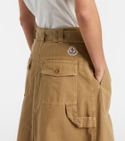 Moncler Belted denim midi skirt