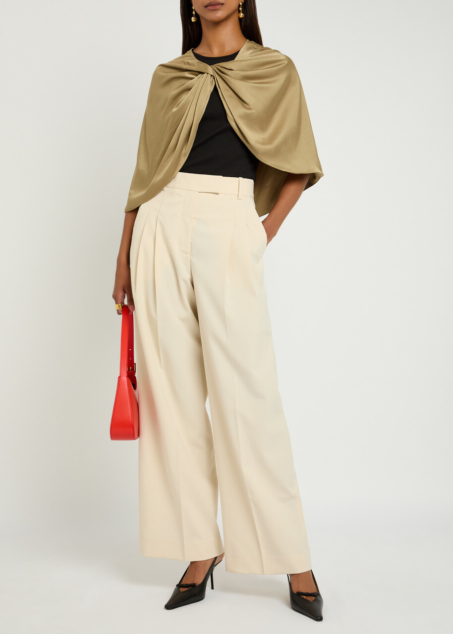 BY Malene Birger Cymbaria Wide-leg Woven Trousers Cream